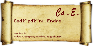 Csépány Endre névjegykártya