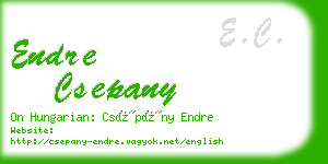 endre csepany business card